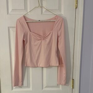 (New, never worn) Women’s Long Sleeve Square Neck Top in Light Pink (MEDIUM)